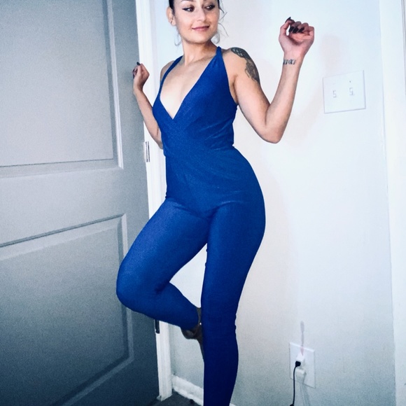 JUMPSUIT PERFECT FIT* ROYAL BLUE SIZE SMALL - Picture 3 of 4